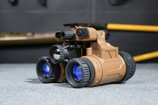 Tan ELF-FB20 Jerry-FB 2.0 fusion binocular, angled front view
