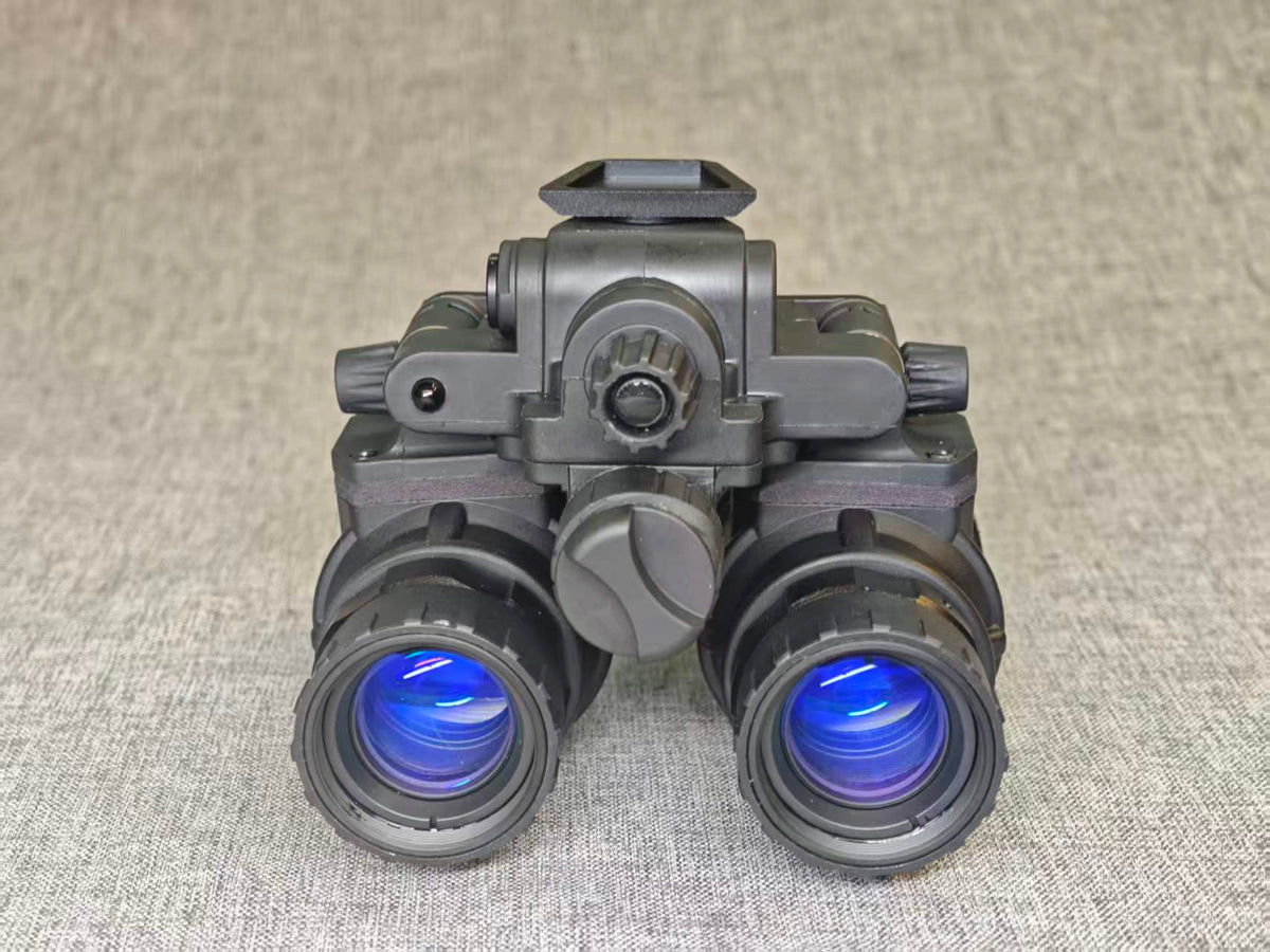 Kaelor Works BNVD-1431 binocular, head-on view of dual Norinco objective lenses
