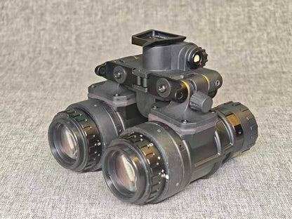 Kaelor Works BNVD-1431 binocular, rear angled view of bridge, pods and eyepieces