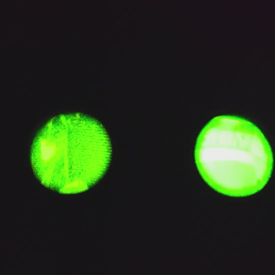 New through-tube demonstration recorded with the Kaelor Works BNVD-1431 ATOM green-phosphor binocular. Camera colour and brightness may differ from direct viewing.