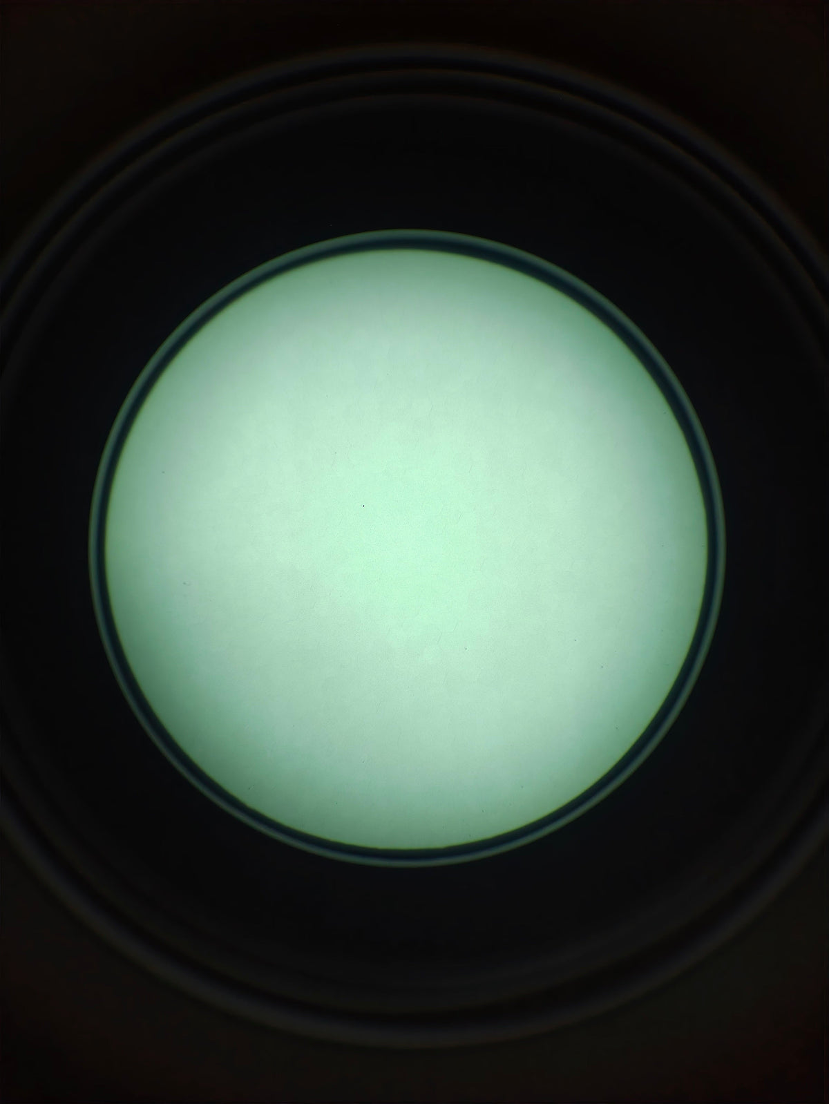Reference image of a white-phosphor tube screen; actual unit appearance and FOM vary.