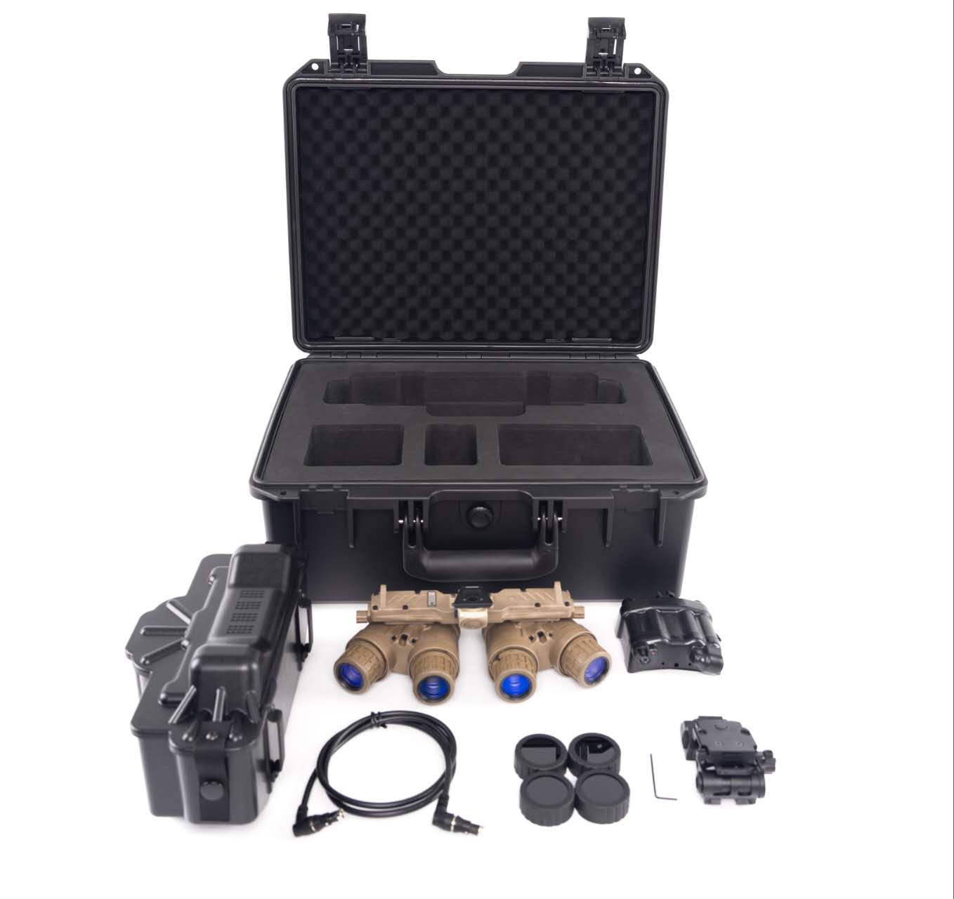 ARGUS APNVG package with hard case, power components, cable, lens covers and interface hardware
