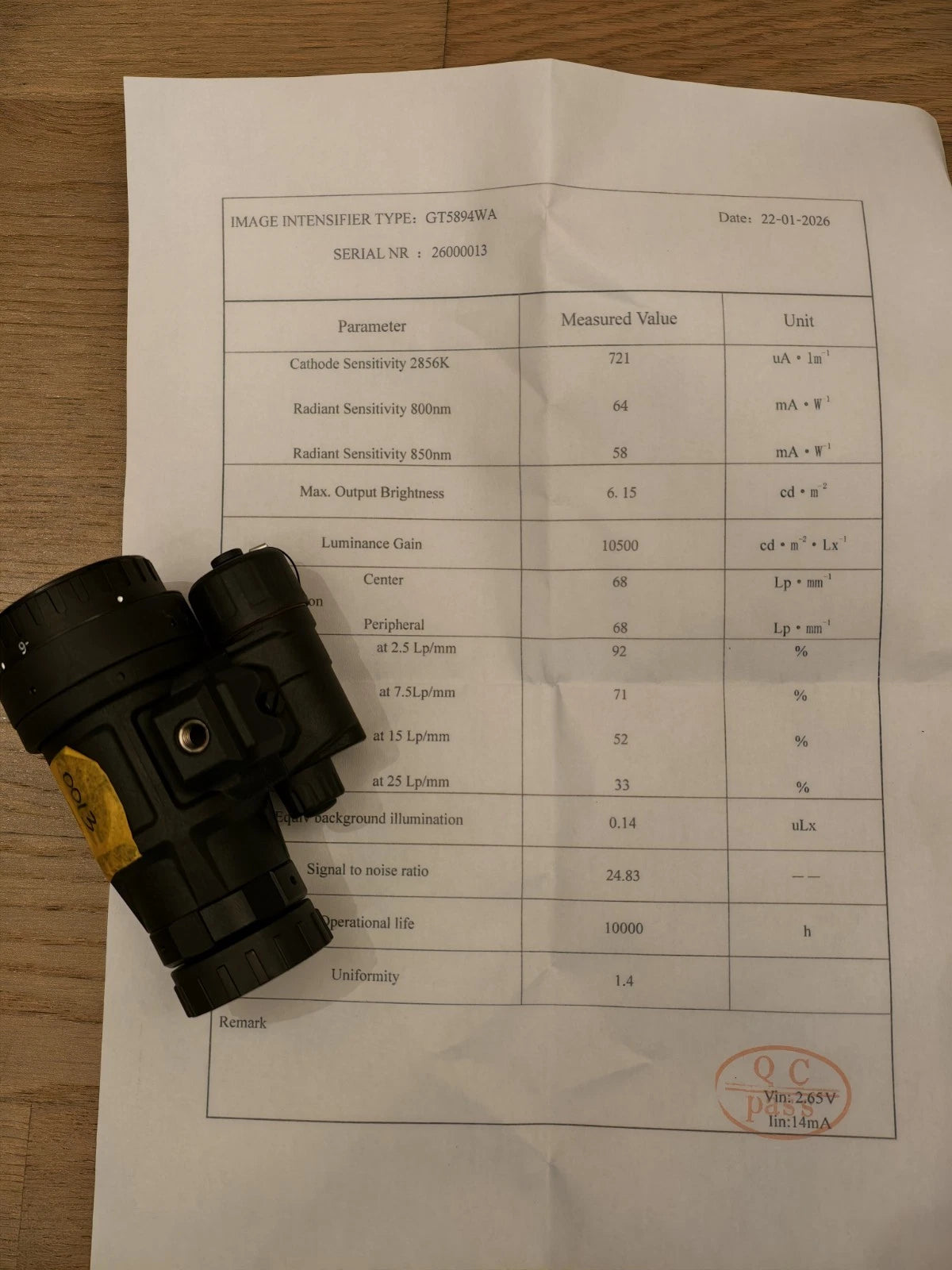 PVS-14 Style NNVT5 White Phosphor Monocular